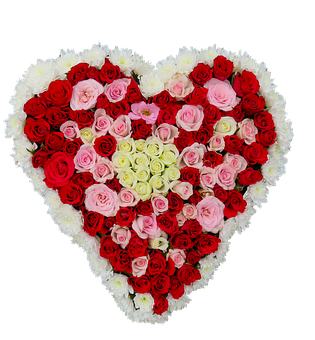 Floral Heart Arrangement PNG Image