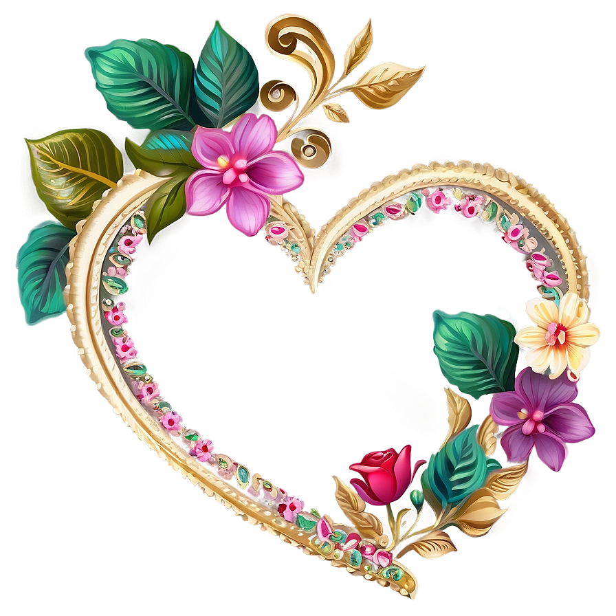 Floral Heart Clipart Decoration Png 49 PNG Image