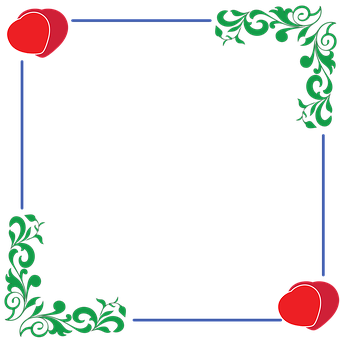 Floral Heart Corner Frame PNG Image