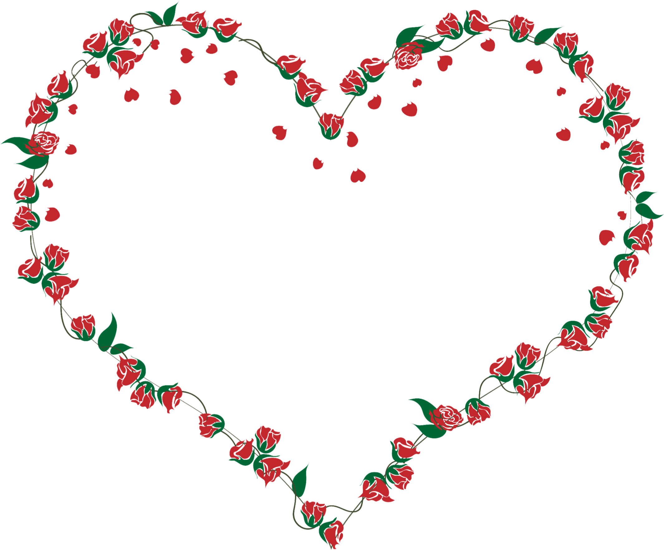 Floral Heart Frame PNG Image