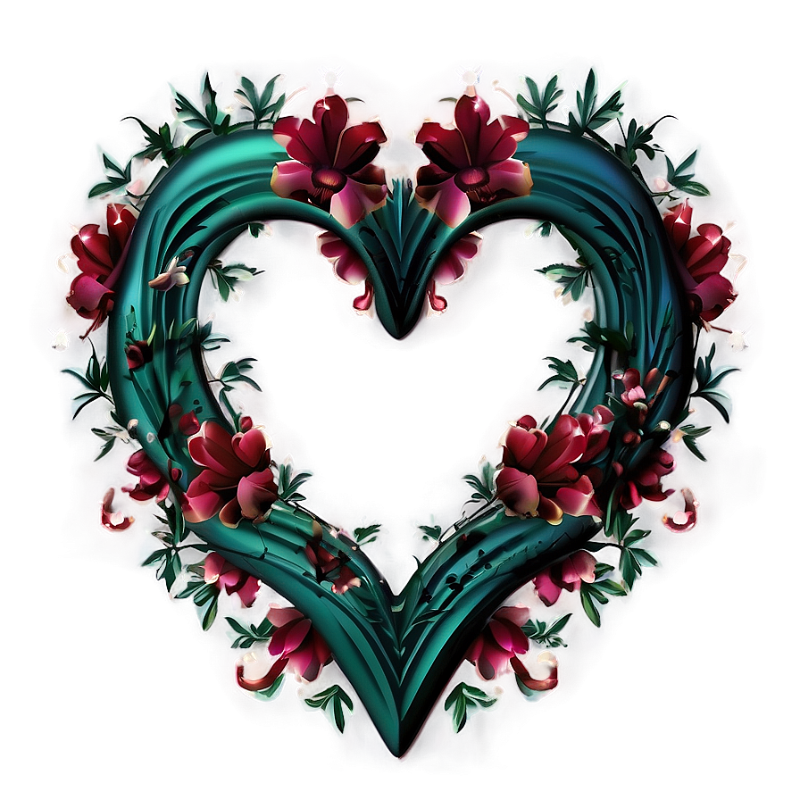 Floral Heart Frame Png B PNG Image