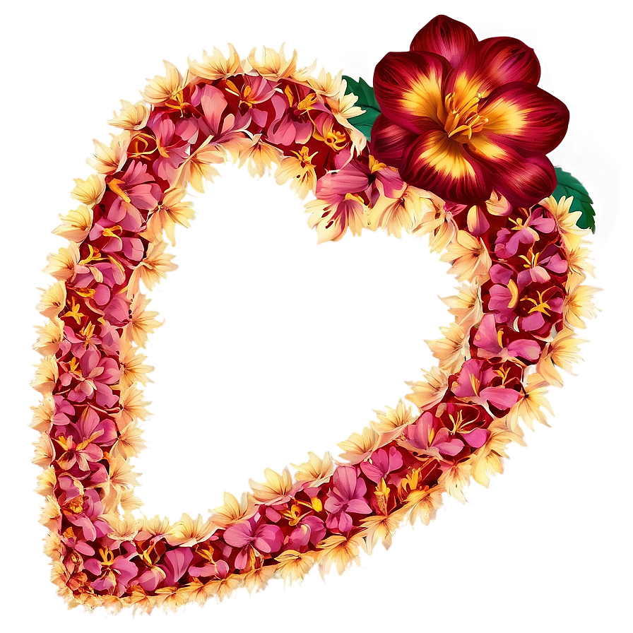 Floral Heart Frame Png C PNG Image