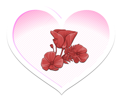 Floral Heart Graphic PNG Image