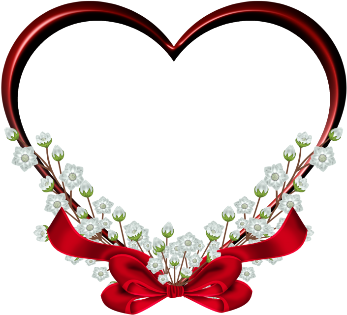 Floral Heart Love Frame PNG Image