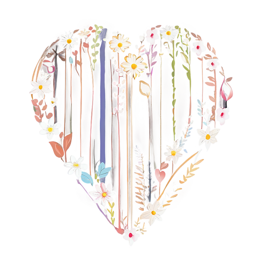 Floral Heart Vector Png Dyk PNG Image