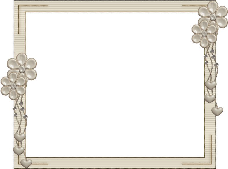 Floral Hearts Decorative Frame PNG Image