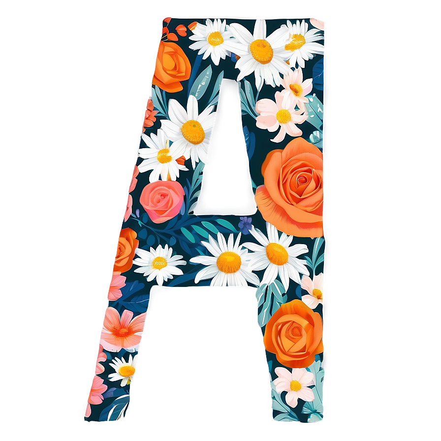 Floral Letter A Illustration Png Vkm8 PNG Image