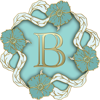 Floral Letter B Design PNG Image