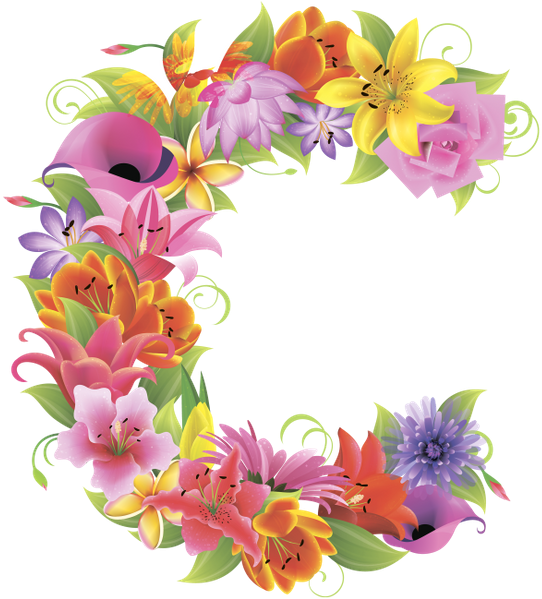 Floral Letter C Design.png PNG Image