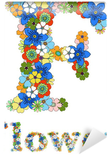 Floral Letter F Design PNG Image