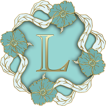 Floral Letter L Design PNG Image