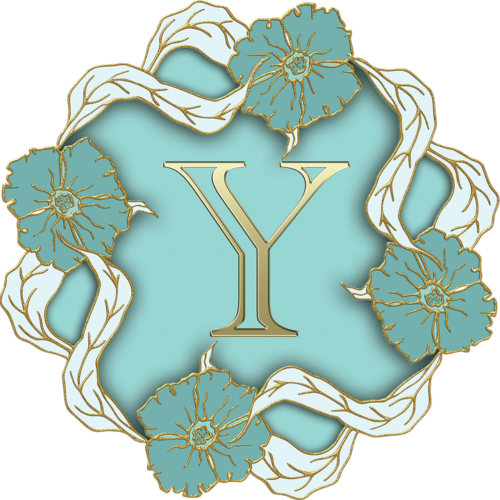 Floral Letter Y Design PNG Image