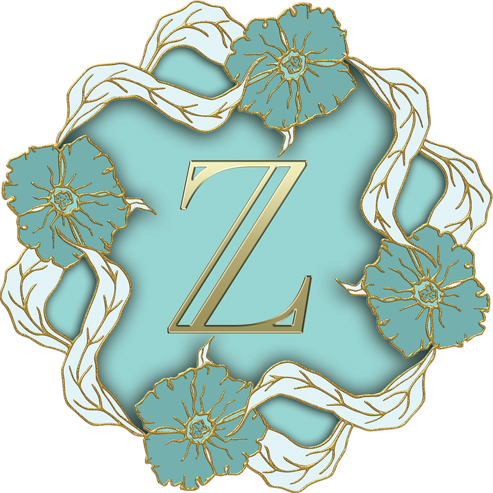 Floral Letter Z Design PNG Image