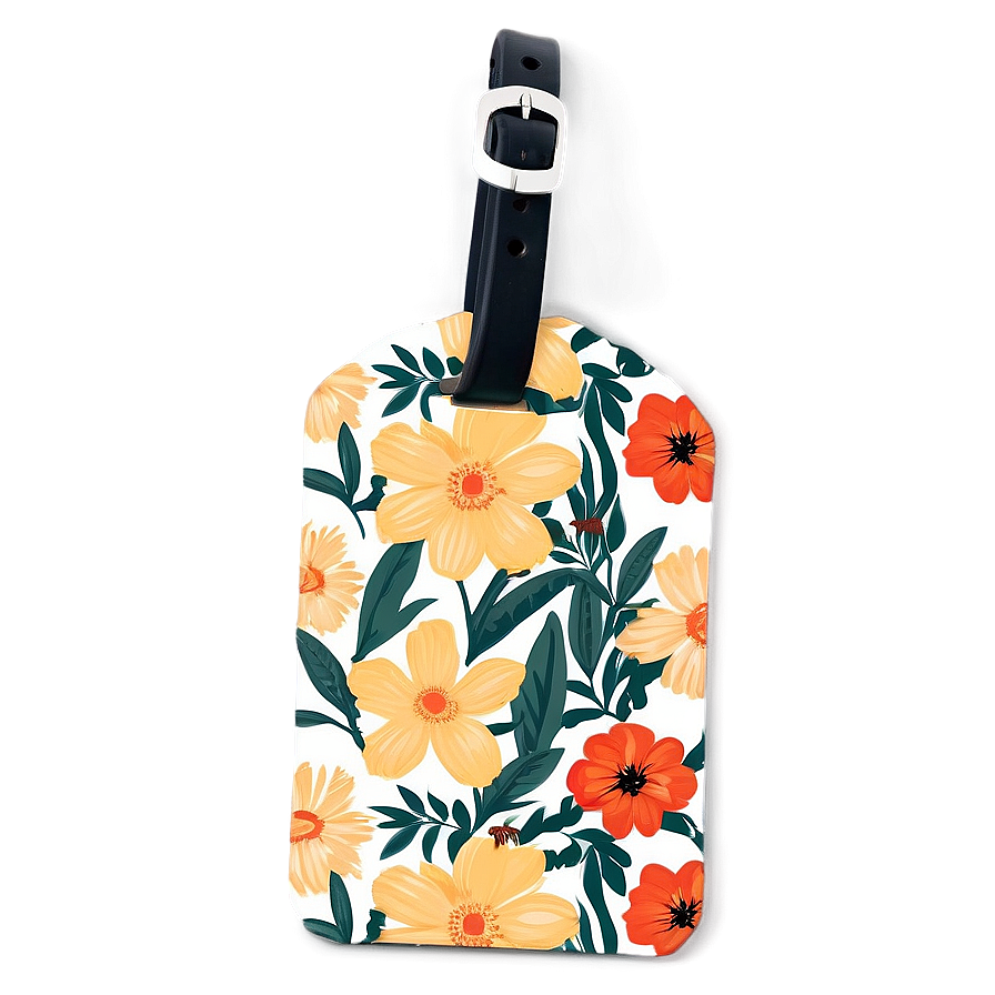 Floral Luggage Tag Artwork Png 38 PNG Image