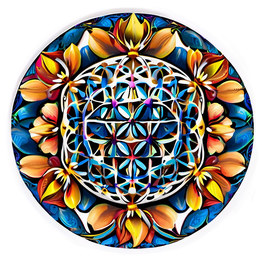 Floral Mandala Flower Of Life Png Hme PNG Image