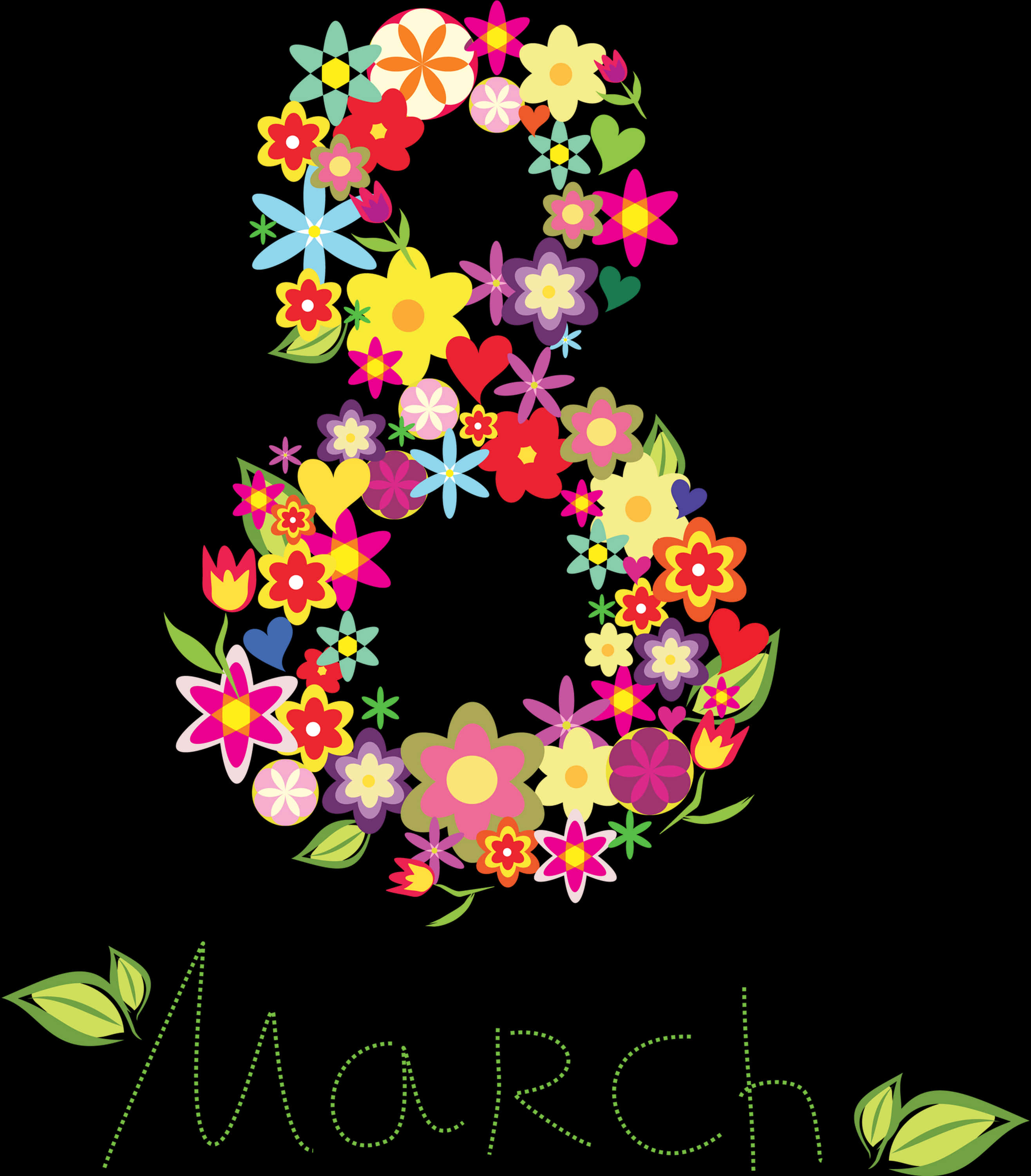 Floral March8 Womens Day PNG Image