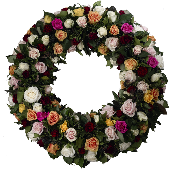 Floral Memorial Wreath Funeral Tribute PNG Image