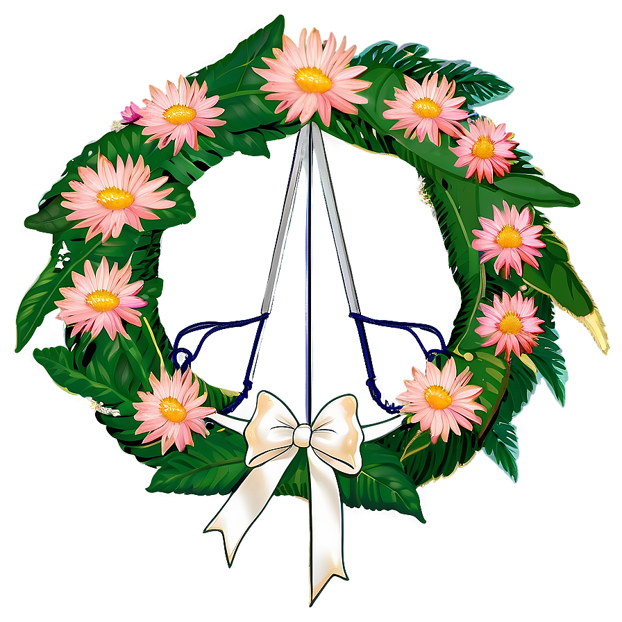 Floral Memorial Wreath Png Vnv PNG Image