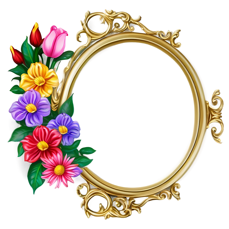 Floral Mirror Frame Png 80 PNG Image