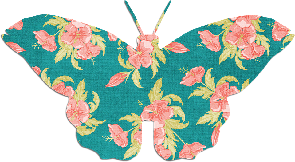 Floral Pattern Butterfly PNG Image