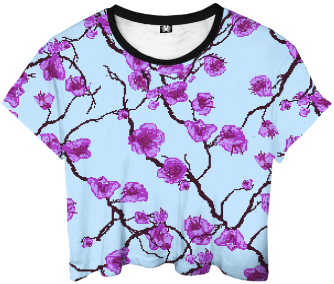 Floral Pattern Crop Top PNG Image