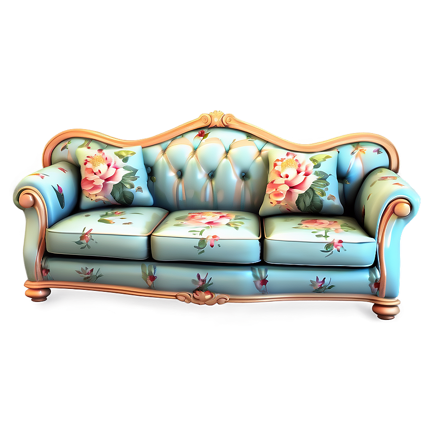 Floral Patterned Sofa Png Jdj PNG Image