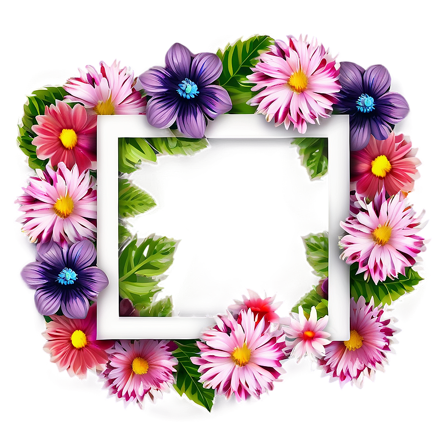 Floral Photo Frame Png 05252024 PNG Image