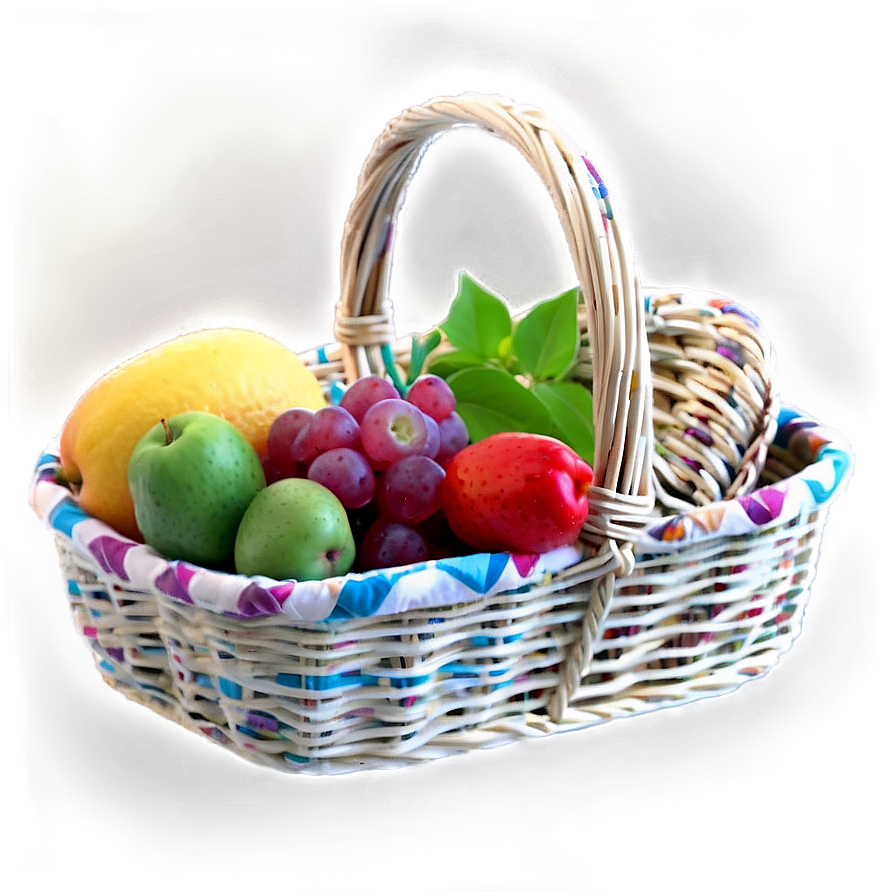 Floral Picnic Basket Png 06122024 PNG Image