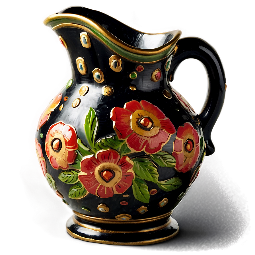 Floral Pitcher Png 06282024 PNG Image