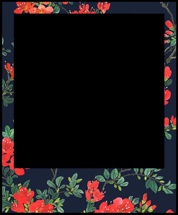 Floral_ Polaroid_ Frame_ Design PNG Image