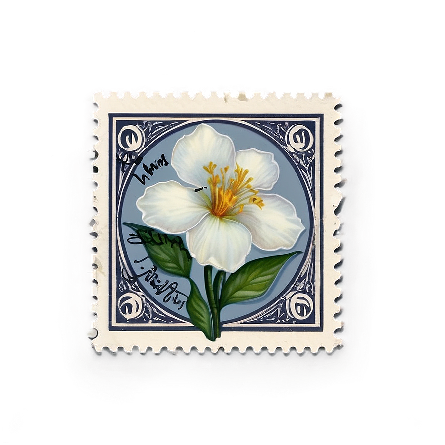 Floral Postage Stamp Art Png 06122024 PNG Image