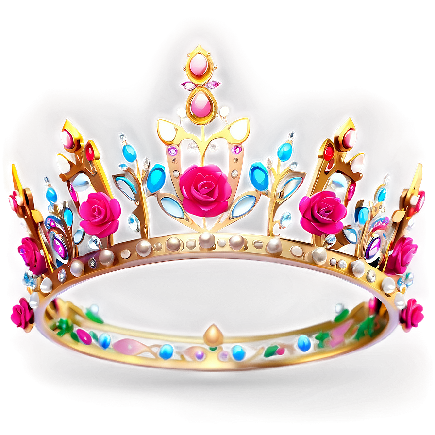 Floral Princess Crown Design Png Qgg68 PNG Image