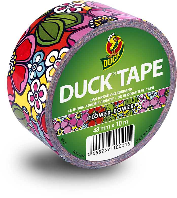 Floral Print Duck Tape Roll PNG Image