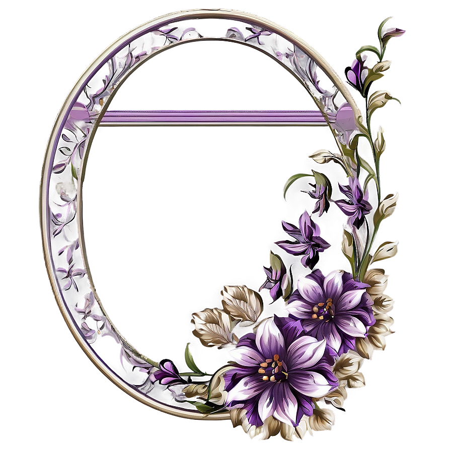 Floral Purple Frame Border Png 19 PNG Image