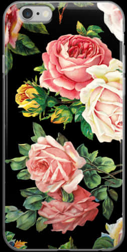 Floral Rose Phone Case Design PNG Image