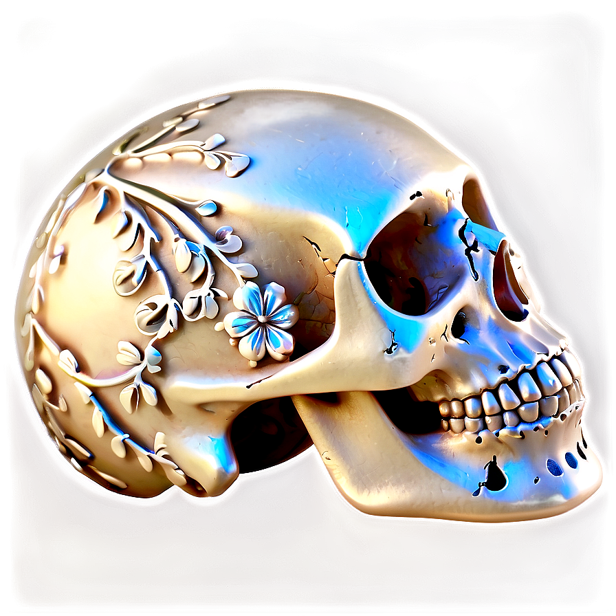 Floral Skull Decoration Png B PNG Image