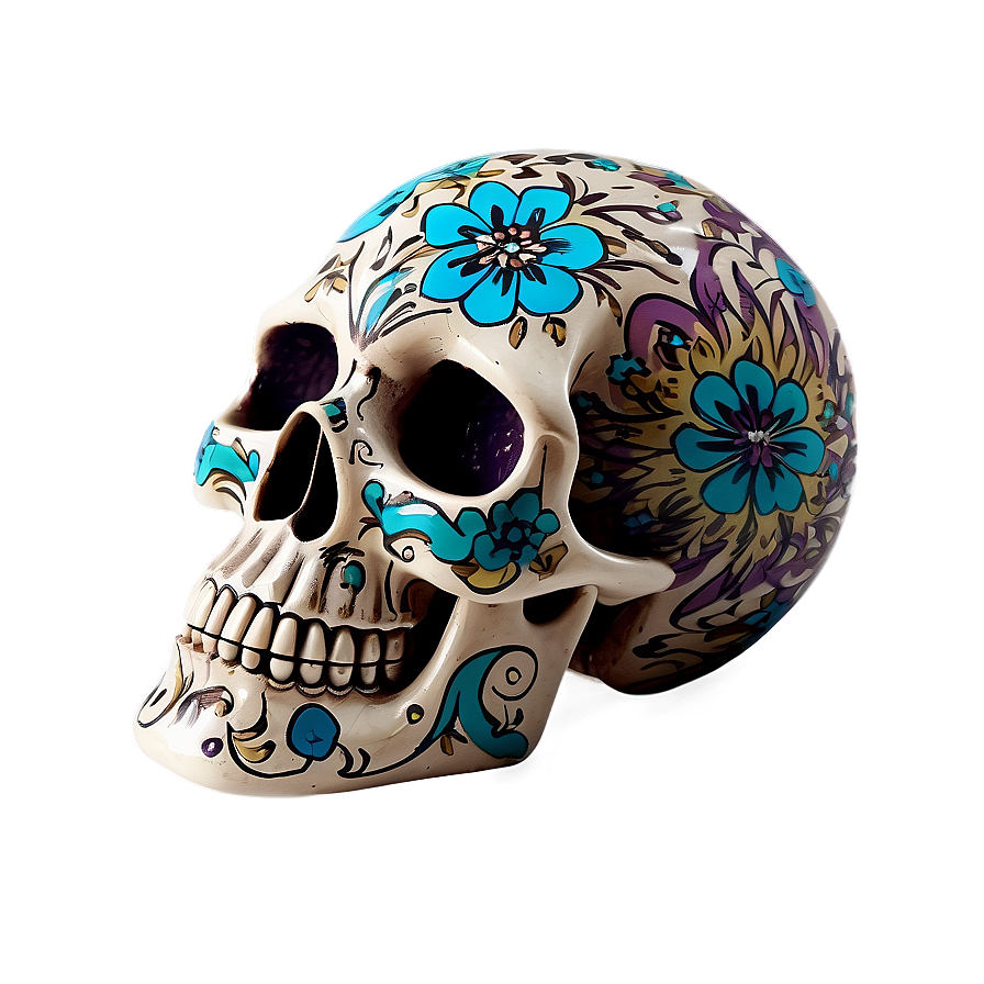 Floral Skull Decoration Png C PNG Image