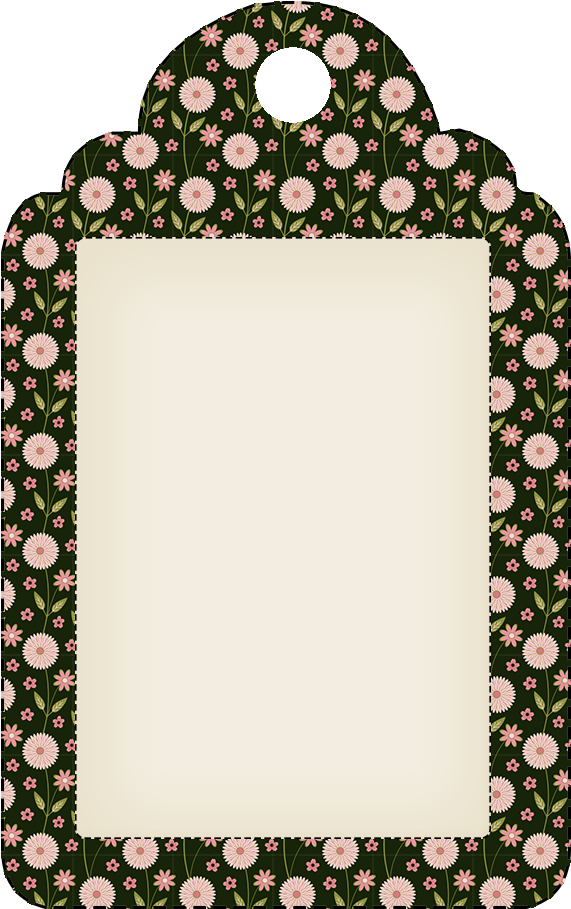 Floral Tag Template Design PNG Image