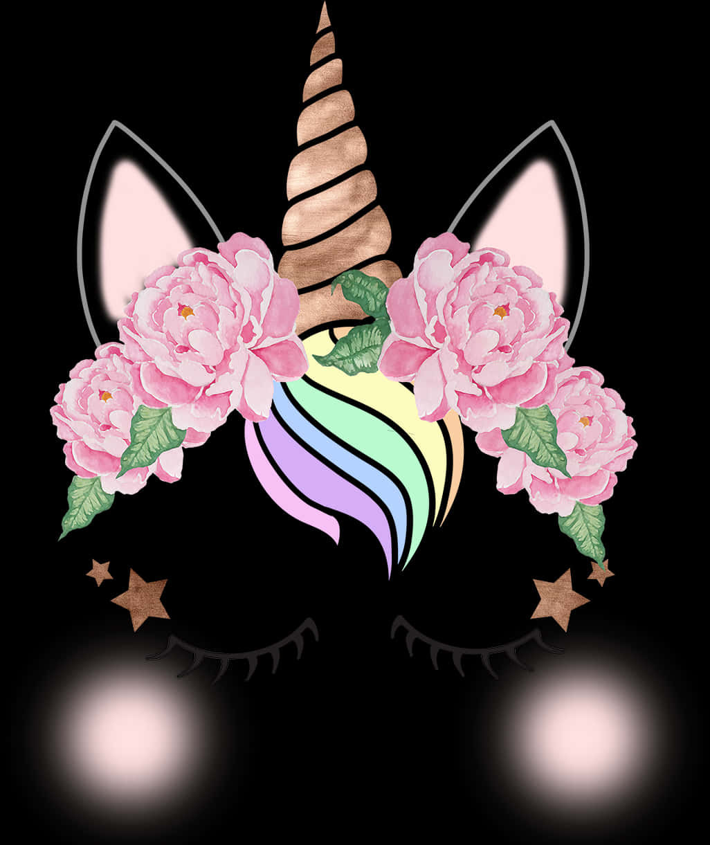 Floral Unicorn Graphic PNG Image