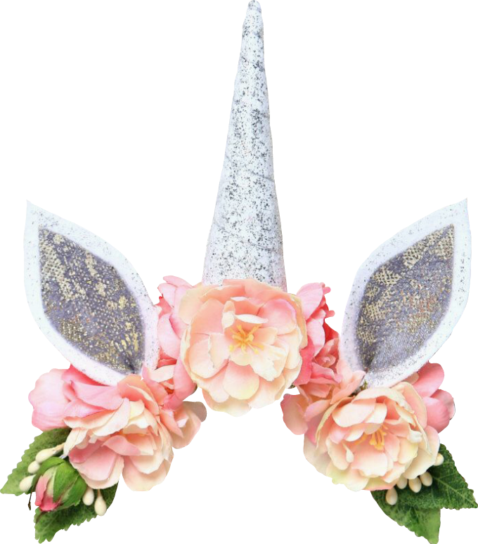 Floral Unicorn Headband Accessory PNG Image