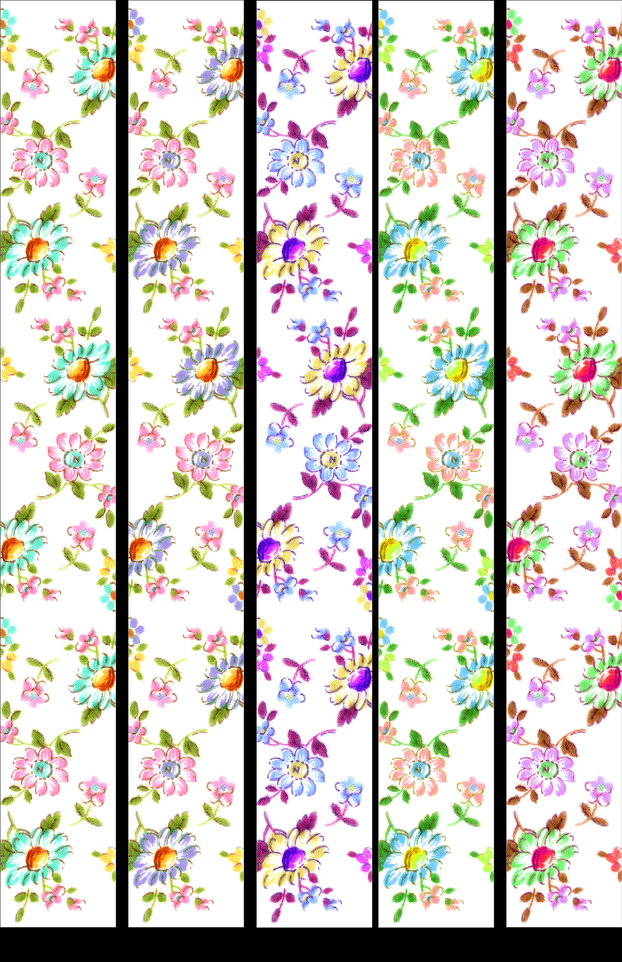 Floral Washi Tape Collection PNG Image