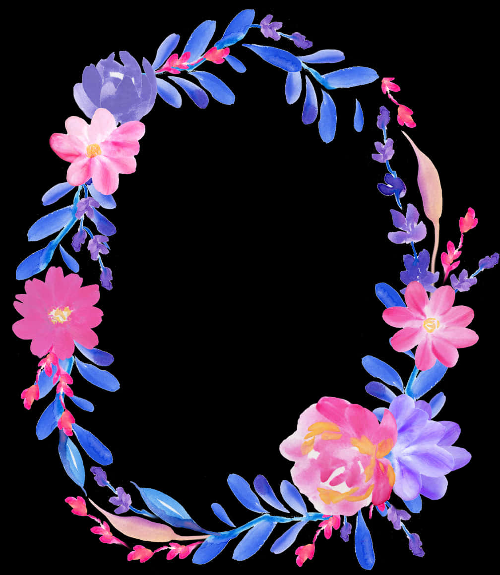 Floral_ Watercolor_ Wreath PNG Image