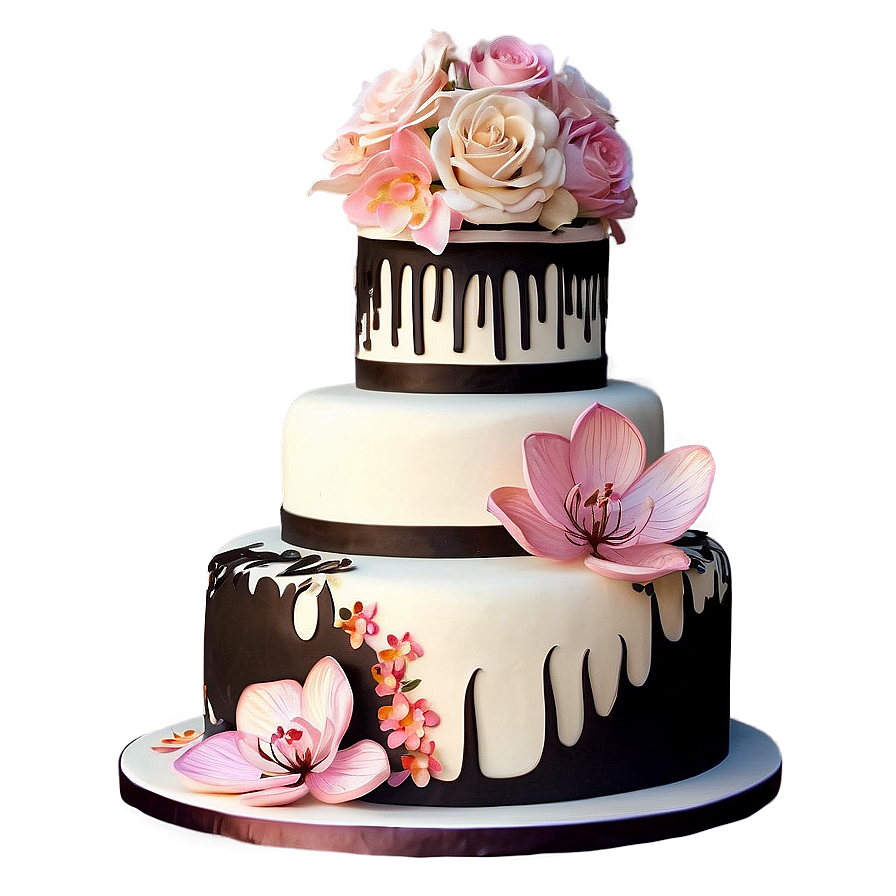 Floral Wedding Cake Png Xnh PNG Image