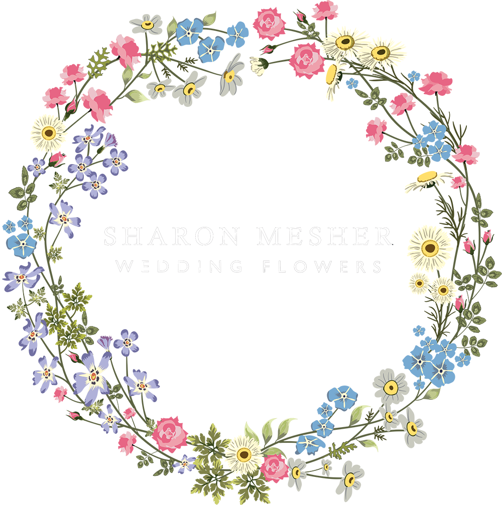 Floral Wedding Logo Sharon Mesher PNG Image