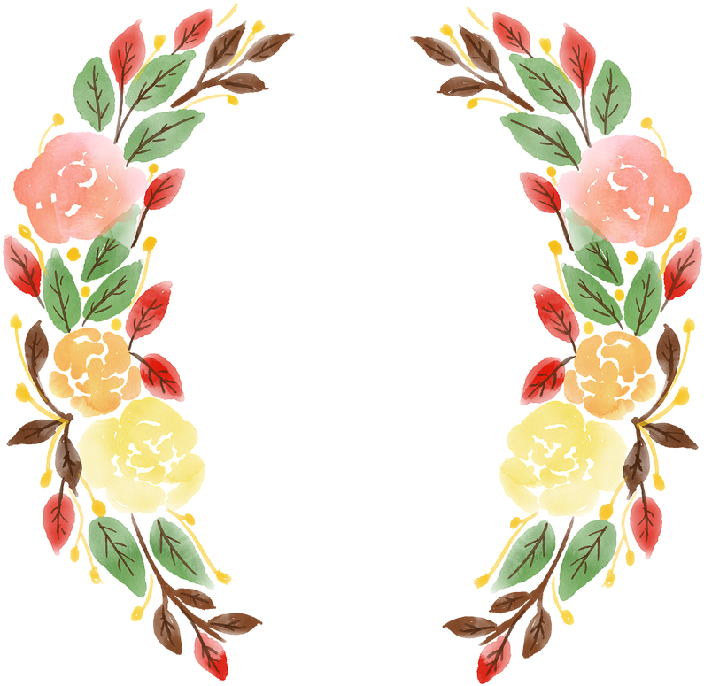 Floral Wreath Design Symmetry PNG Image