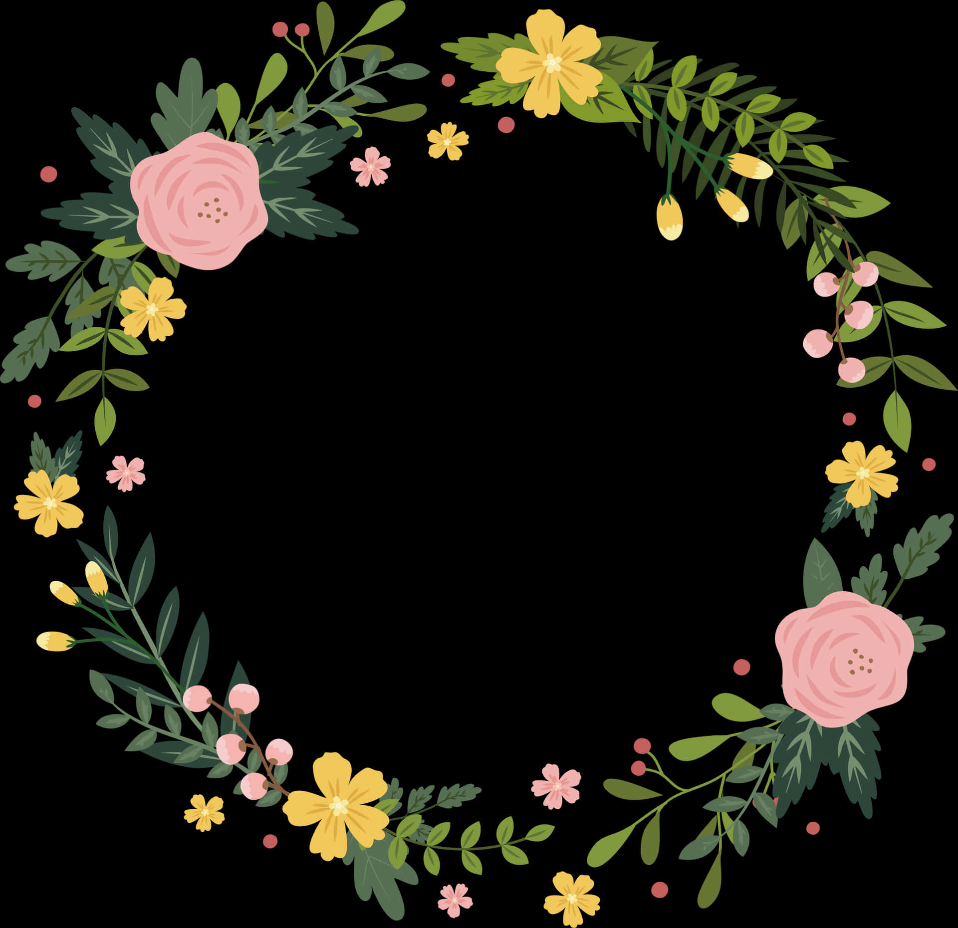 Floral_ Wreath_ Design_ Vector PNG Image