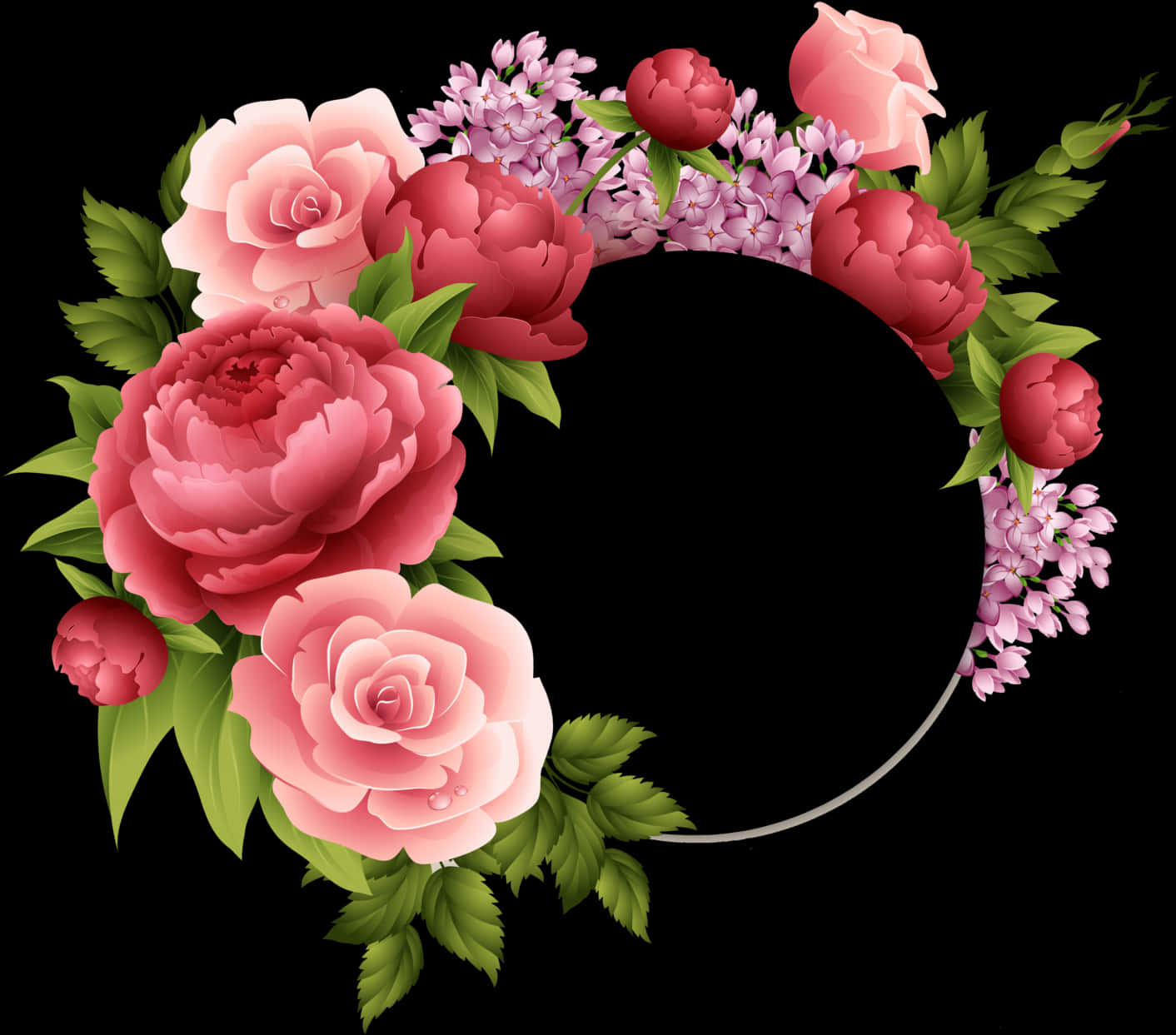 Floral_ Wreath_ Design_ Vector PNG Image