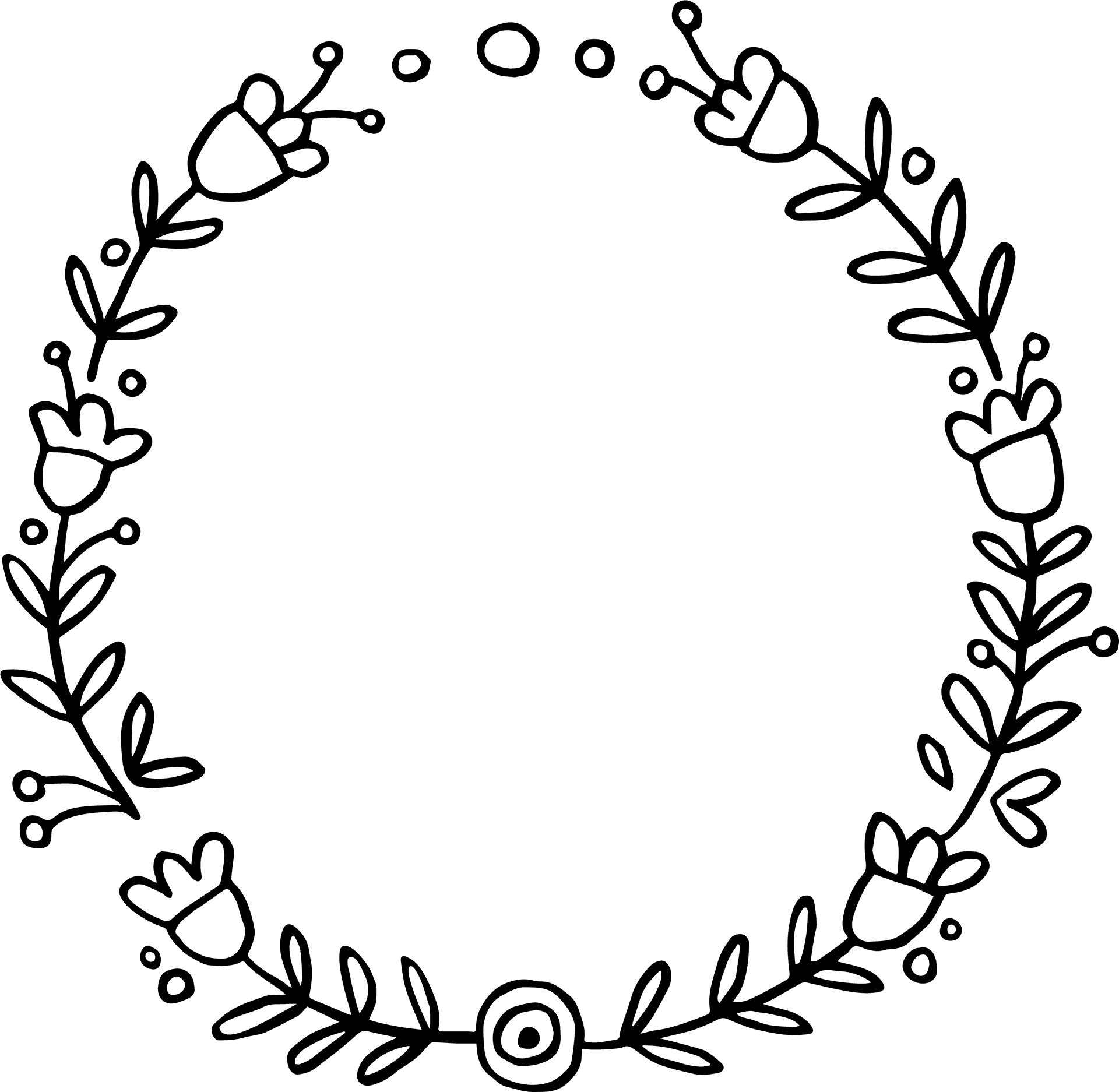 Floral_ Wreath_ Outline_ Design.png PNG Image