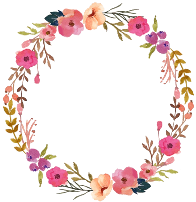 Floral_ Wreath_ Watercolor_ Frame PNG Image