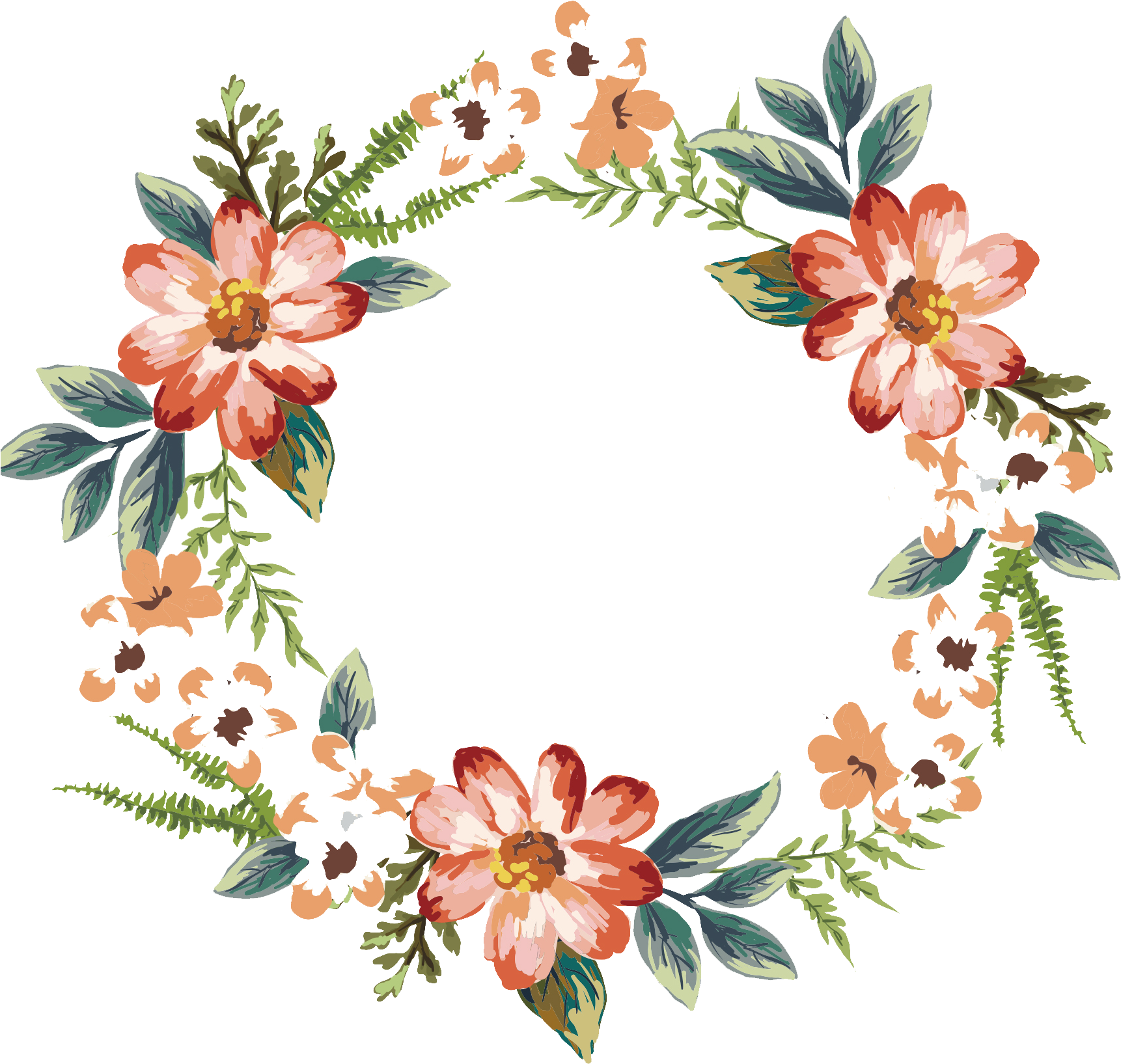 Floral_ Wreath_ Wedding_ Design_ Clipart.png PNG Image